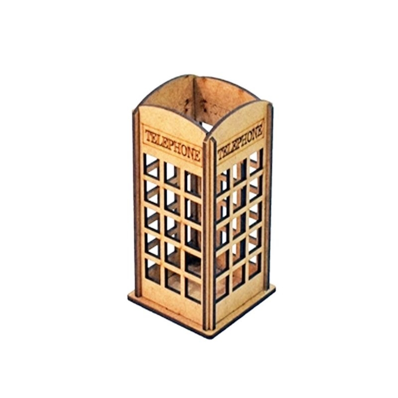 Porta Lápis Cabine MDF - 13x7x7cm