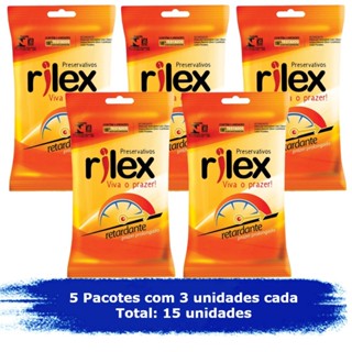 Camisinha Preservativo Rilex Retardante com 15 unidades 5x3 em Oferta na Shopee