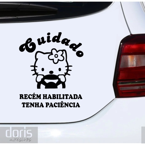 Adesivo Decorativo Recém Habilitada Hello Kitty em Oferta na Shopee