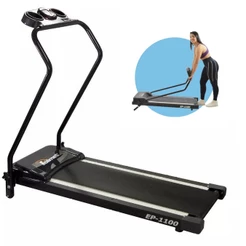 Esteira Elétrica Ergométrica Polimet EP 1100 Preto Residencial Profissional Fitness BIVOLT 5 Funções