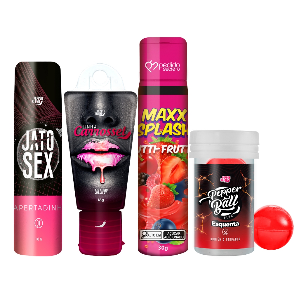 Kit 4 Produtos Bolinhas Sexyshop Erotica Vagina Apertadinha Lubrificante Comestível Gel Maxx Splash em Oferta na Shopee