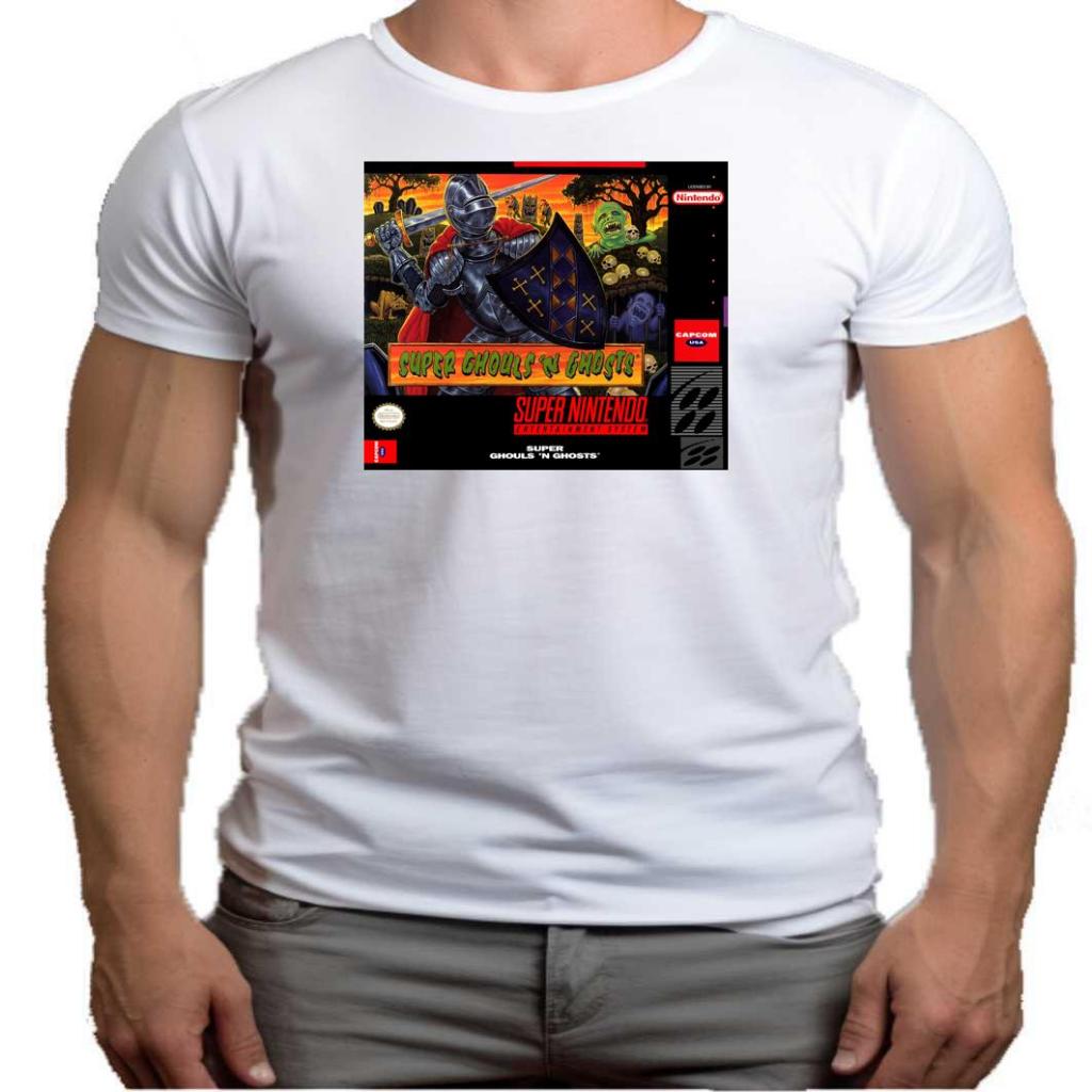 Camiseta do adulto ao infantil - Linha games clássicos - SNES - Super Ghouls"N Ghosts