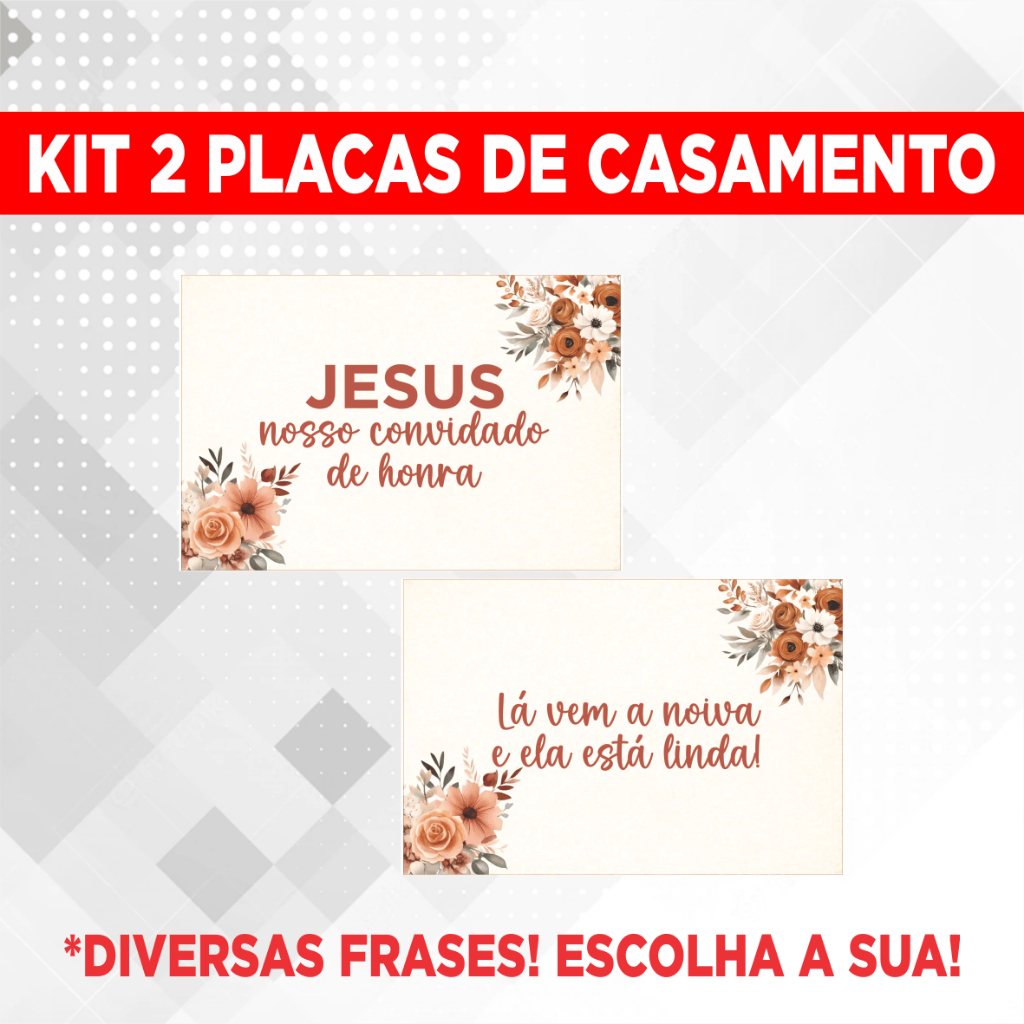 Kit Placa De Casamento Floral Terracota - 2 Plaquinhas Decorativas Entrada Noiva Noivo Pajem Daminha Cortejo