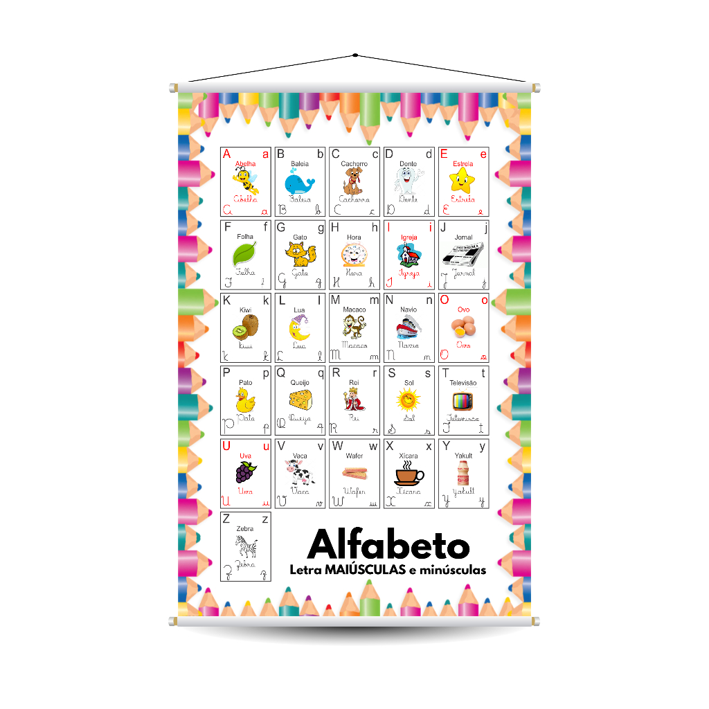 Banner escolar ALFABETO 4 FORMAS Alfabetização Educação infantil recurso pedagógico alfabeto ilustrado em Oferta na Shopee
