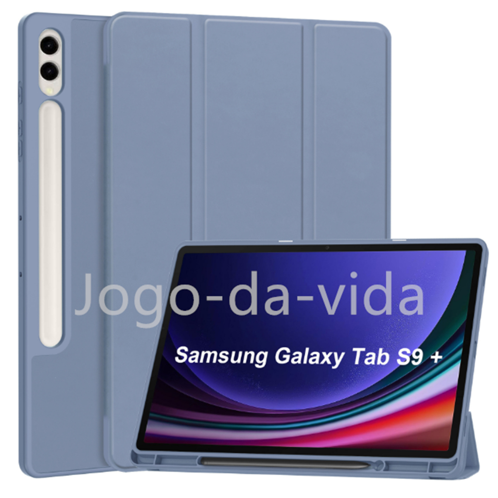 Capa magnetico inteligente com slot de canetas compativel Samsung Galaxy Tab S9 