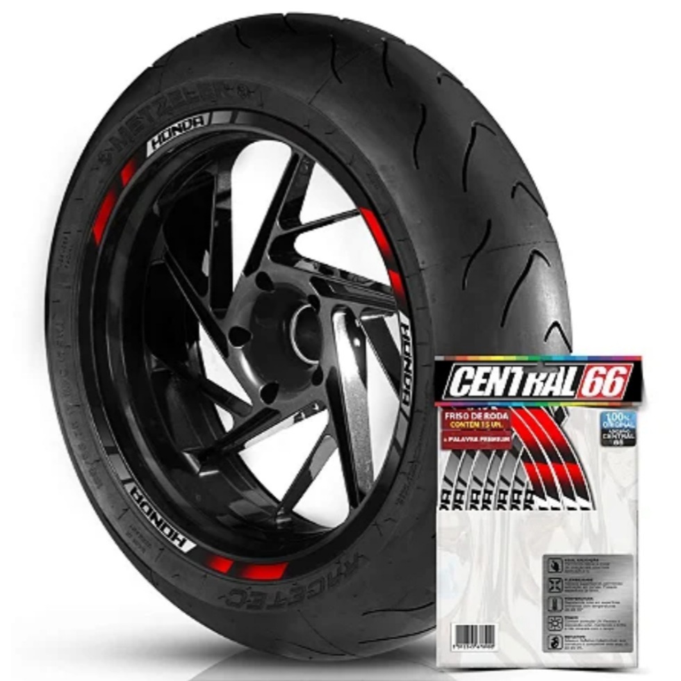 Adesivo Friso 2 Rodas M2 Aro 13 ao 22 Honda Hornet Vermelho