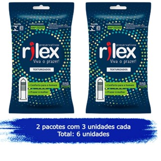Camisinha Preservativo Rilex Texturizado com 6 unidades 2x3 em Oferta na Shopee