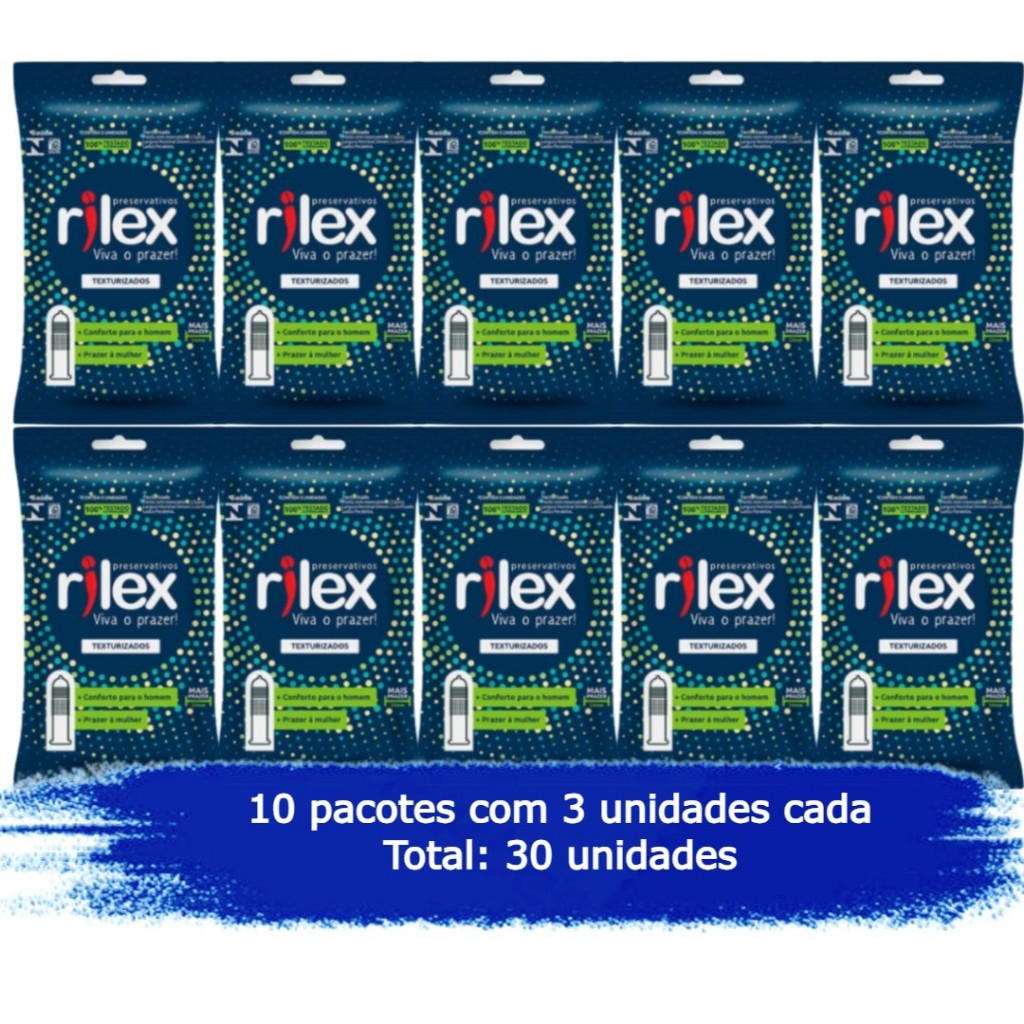 Camisinha Preservativo Rilex Texturizado com 30 unidades 10x3 em Oferta na Shopee