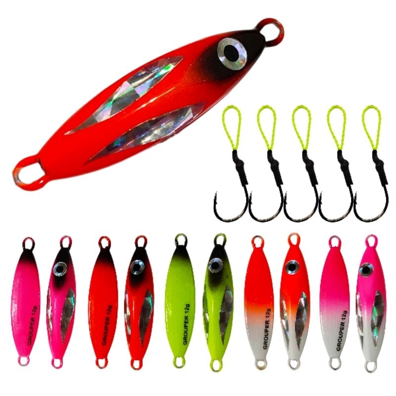kit com 5 un Micro jig Baby slow 12g isca artificial slow jigging GROUPER JIGS