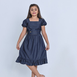 VESTIDO JEANS. VESTIDO JUVENIL JEANS , VESTIDO INFANTIL em Oferta na Shopee