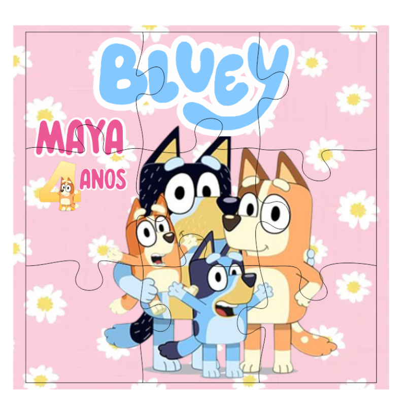 Kit Quebra cabeça Mdf Aniversário Bluey Personbracinhaalizado Lembracinha