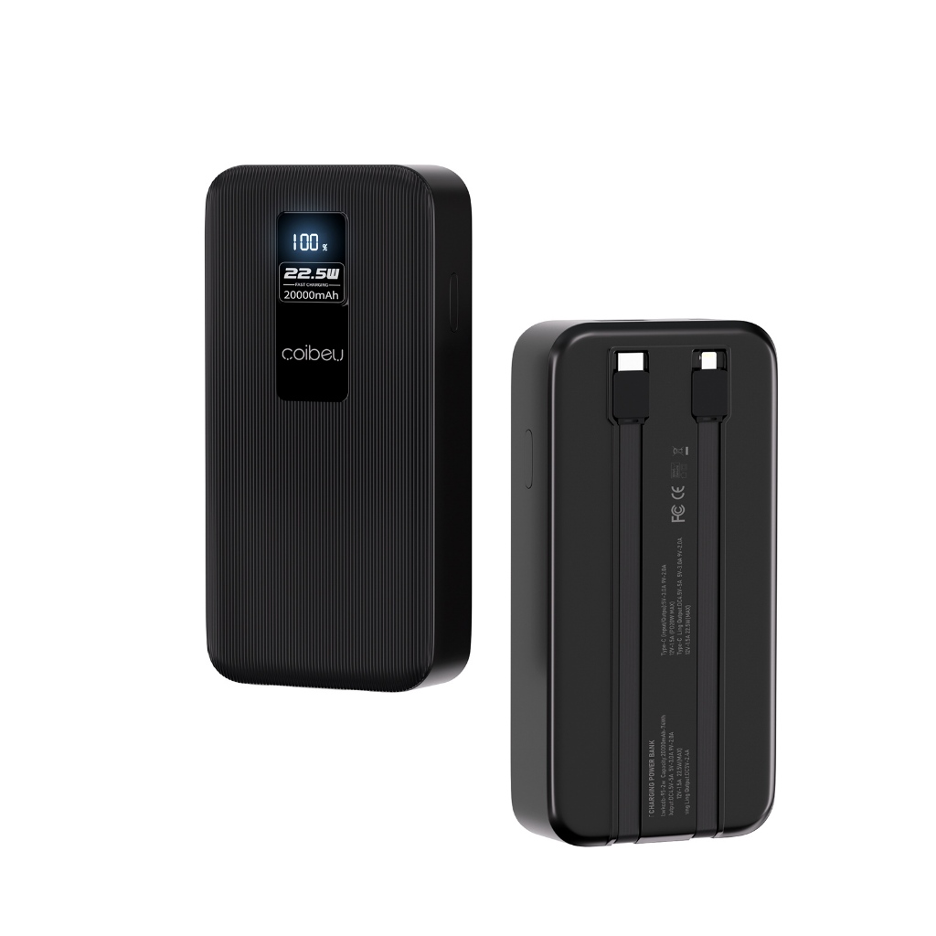 COIBEU Carregador Portátil Turbo Power Bank 20000mah Com Tela Lcd Universal Saida 2 Cabos em Oferta na Shopee
