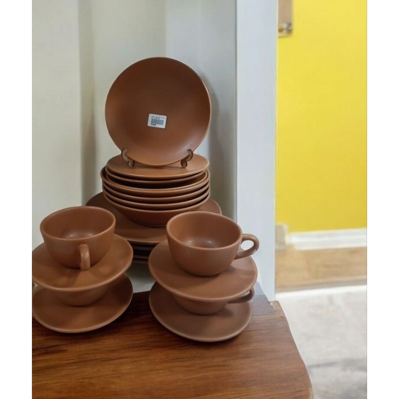 jogo de jantar 24 pcs liso porcelana
