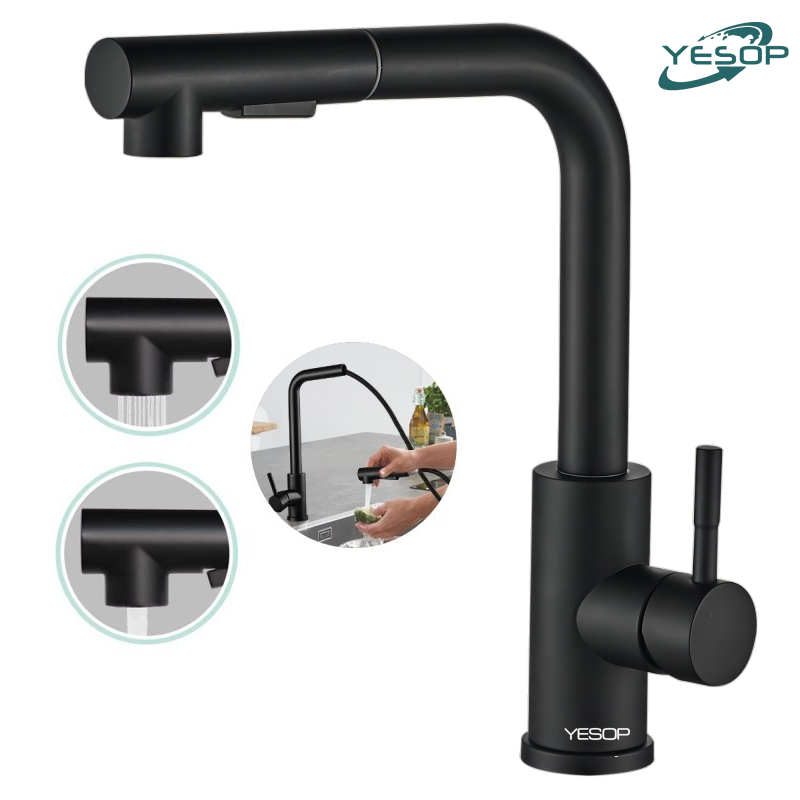 Torneira Pia Cozinha Gourmet Monocomando Misturador Cor Preto Fosco Yesop em Oferta na Shopee