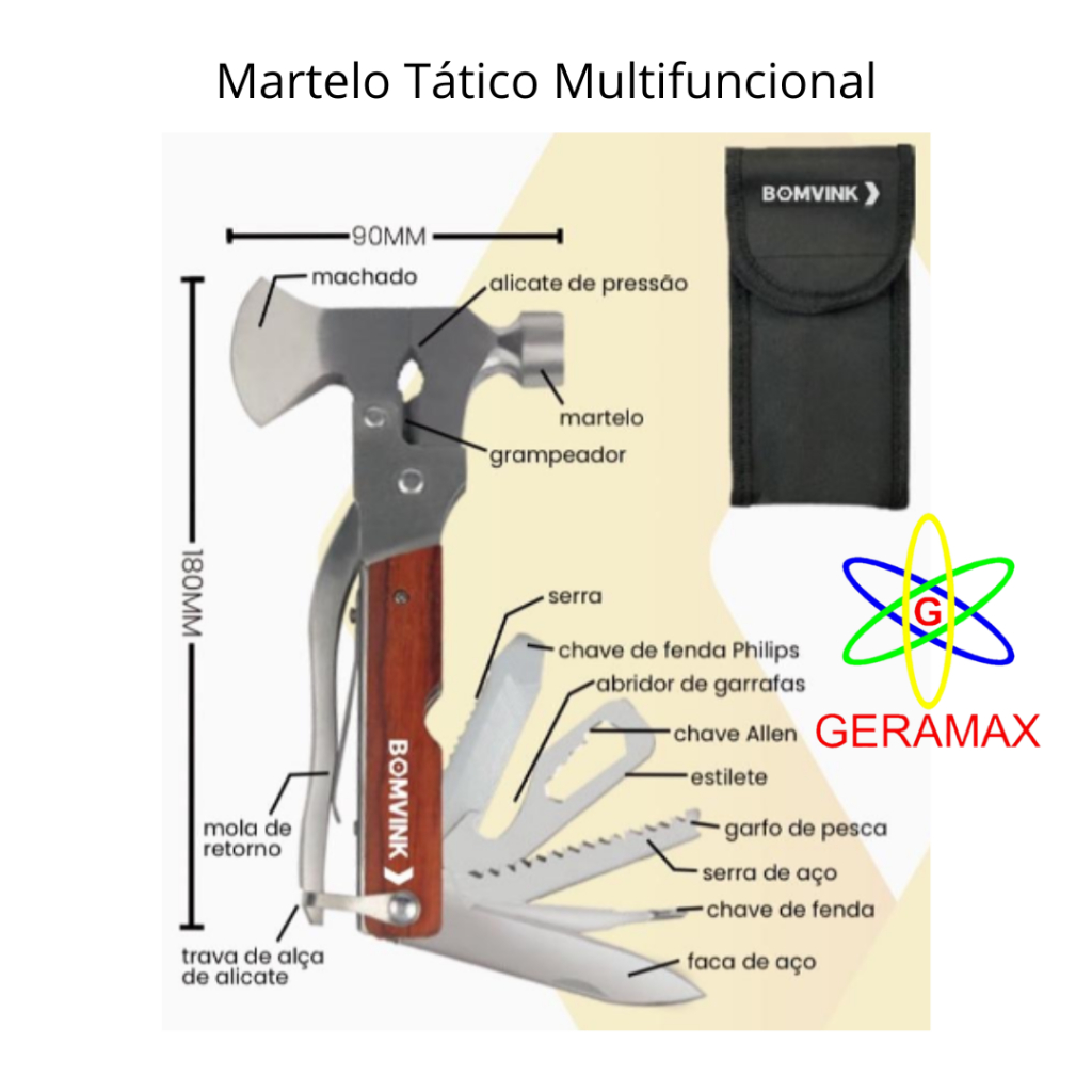 Martelo Tático Multifuncional - BOM-1501 - BOMVINK