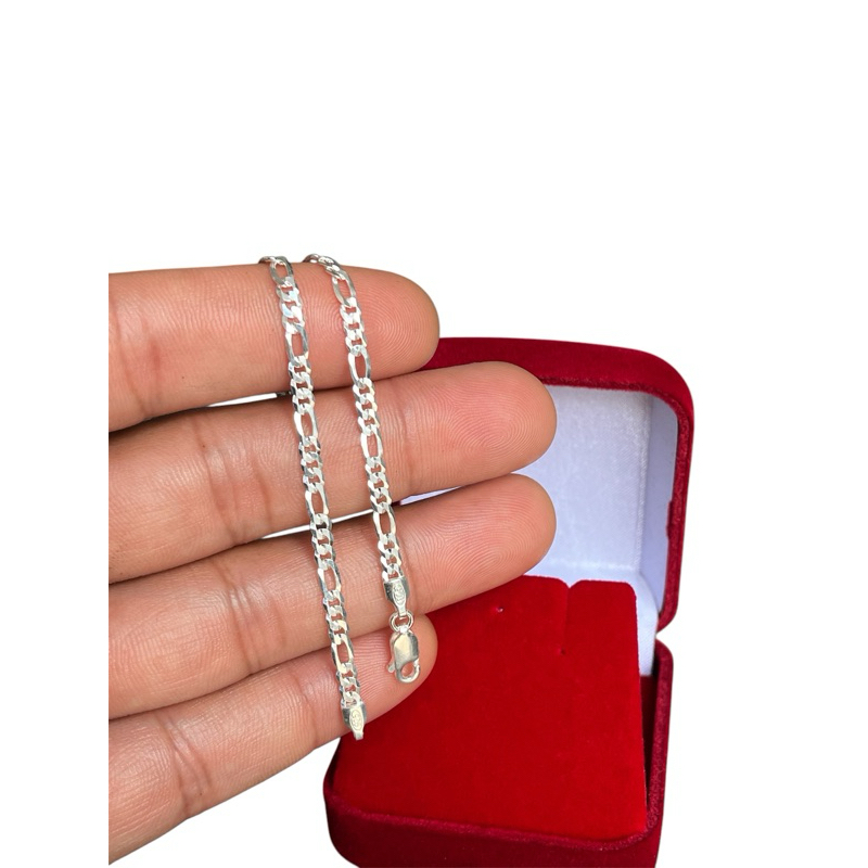 pulseira Masculina em prata pura 925 legítima 3 em 1 escama 2 mm - 21 cm
