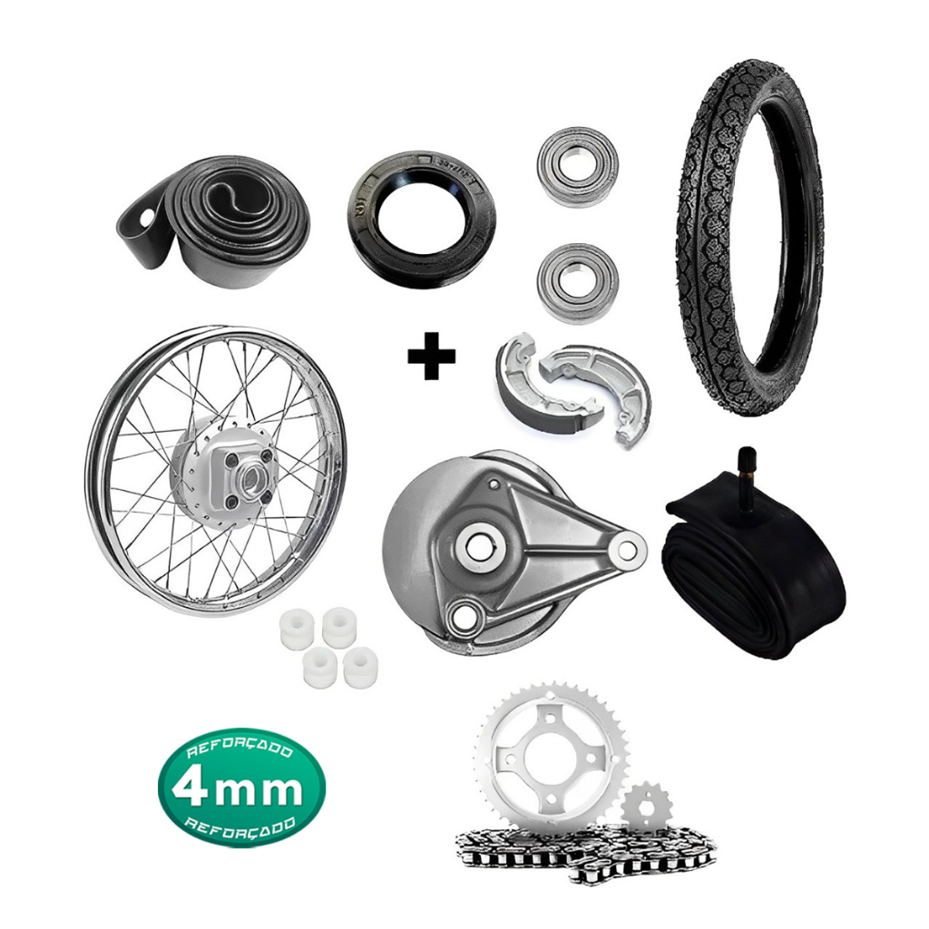Roda Traseira Completa Espelho Cg 125 Titan 83 A 99 Today 83 á 94 ML 125 Turuna Raio 4mm