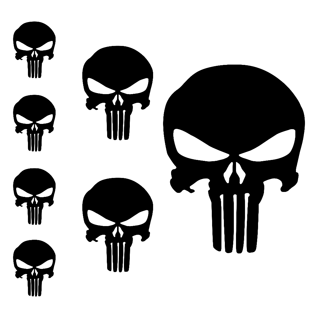 Detalhes do Adesivo Punisher Caveira Skull Turbo Rebaixadoadesivo vinil decorativo para carro moto notebook