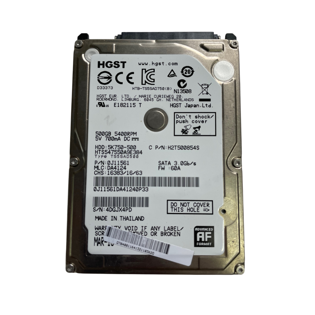 HD Hard Disk Sata Notebook 500gb 5400rpm HGST 5k750-500 HTS547550a9e384
