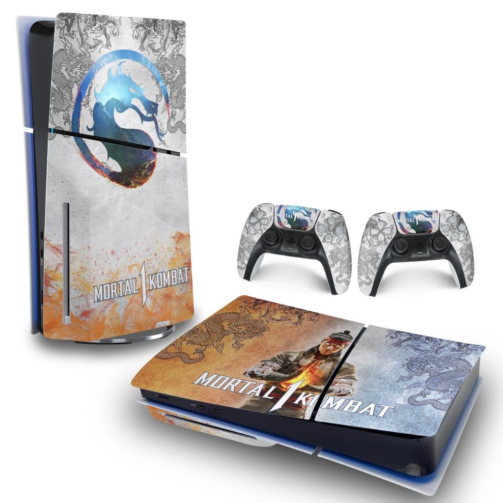 Skin PS5 Slim Playstation 5 Adesivo Horizontal - Mortal Kombat 1