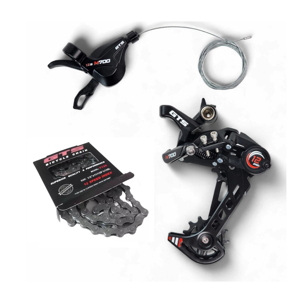 kit Cambio Traseiro 12v GTS + Alavanca Transmissão Bike Bicicleta Mtb M700+ CORRENTE GTS 12V POWELINK