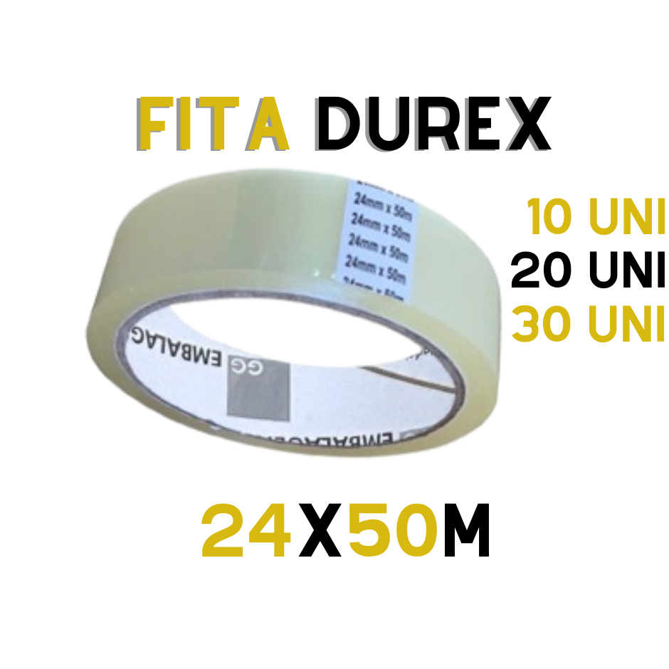 Kit Durex Fita Adesiva 24mm X 50 Metros em Oferta na Shopee