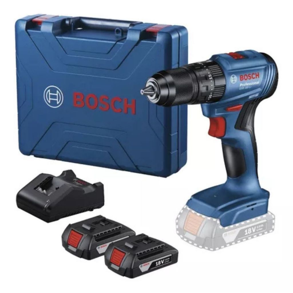 Furadeira Parafusadeira Impacto 18v Brushless Gsb 185 Bosch + 2 Baterias 2ah + Carregador + Maleta em Oferta na Shopee