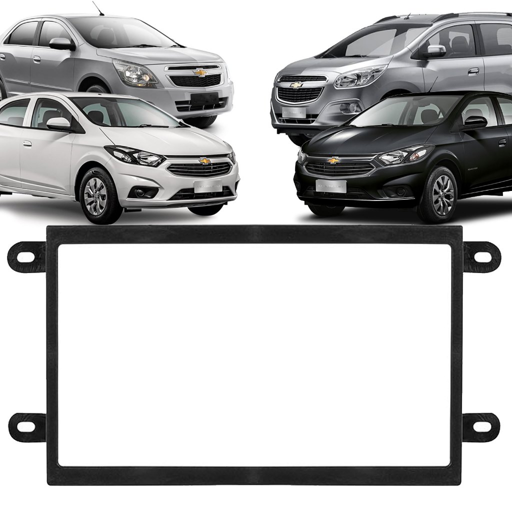 Moldura 2 Din Painel Gm Onix Prisma Spin Cobalt 2012 2013 2014 2015 2016 Preta