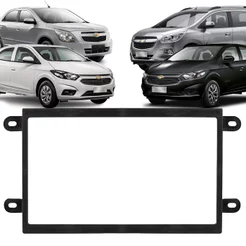 Moldura 2 Din Painel Gm Onix Prisma Spin Cobalt 2012 2013 2014 2015 2016 Preta