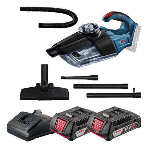 Aspirador Pó Sem Fio Bosch GAS 18V + 2 Baterias 2Ah + Carregador
