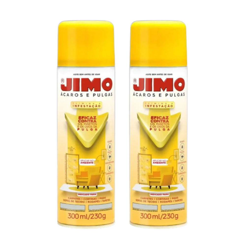 Kit com 2 Jimo Anti Ácaros Pulgas e Carrapatos Spray 300ml