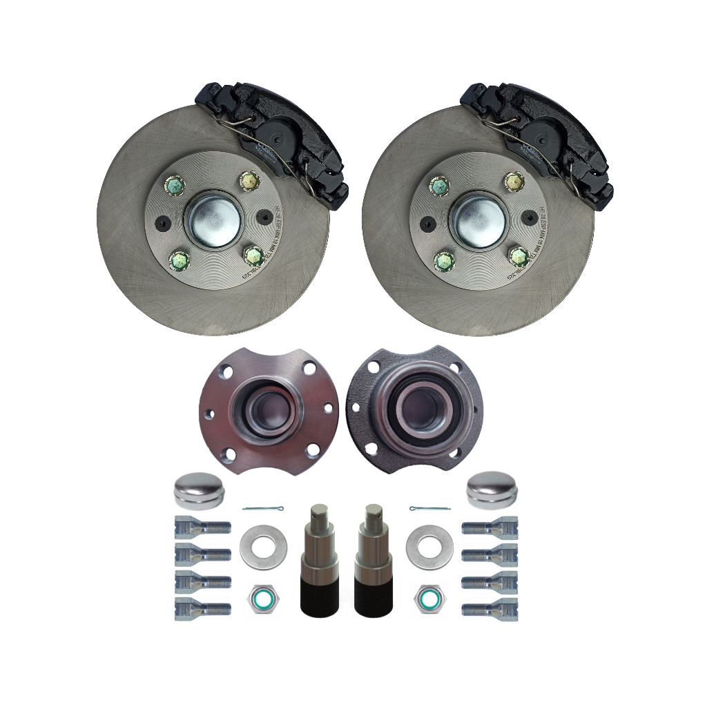 Conjunto Freio A Disco Completo Kit Cubos 02 Eixos Trucada Trucado Fiat Carretinha Reboque Trailer