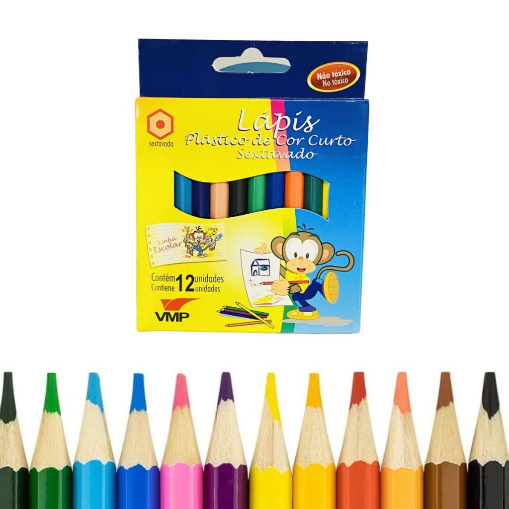 6 Caixas Mini Lápis de Cor Lápis de Pintar Escolar Volta As Aulas Material Atacado Lápis Pequeno em Oferta na Shopee