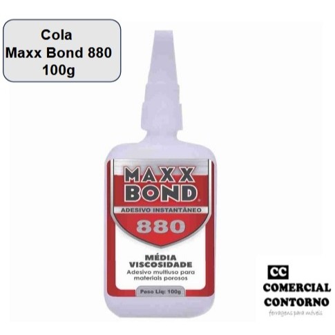 Cola Adesiva Instantânea Maxx Bond 880 Média 100g – Para Madeira e Artesanato