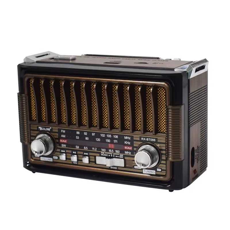 Rádio Retro Portátil Bandas AM/FM/SW com Flashlight Entrada USB em Oferta na Shopee