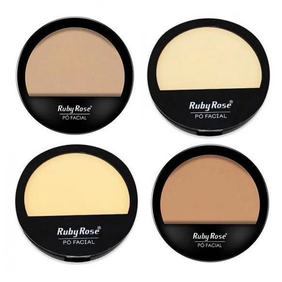 Pó Compacto Facial Cores Claras e Escuras / Ruby Rose Hb7206