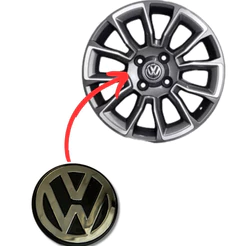 Calota centro de roda Cromado Carros volkswagen – 5,5 x 5,5x 1,5 cm