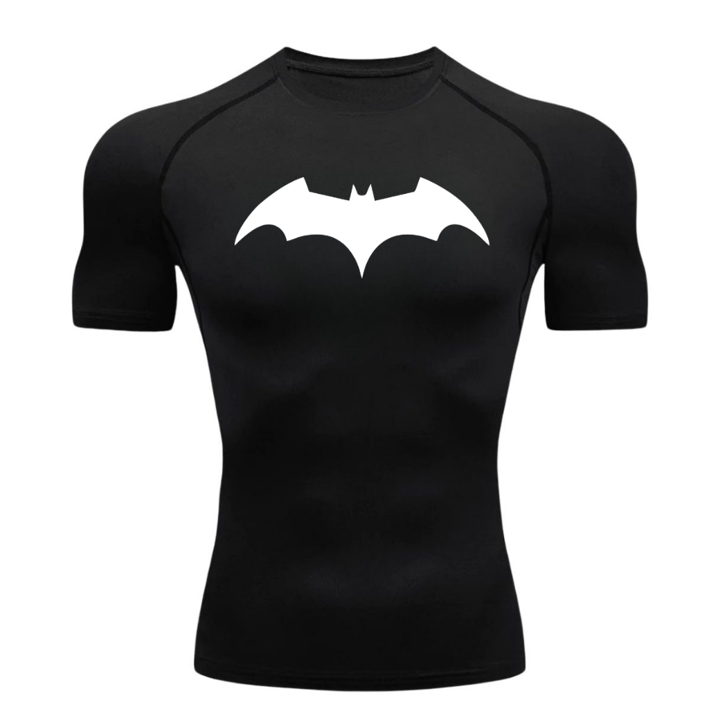 Camisa De Compressão Batman 3 Manga Curta Treino Ginástica Camiseta Esportiva