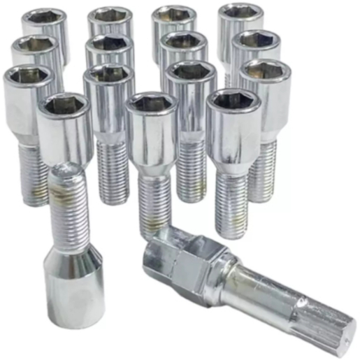 16 Parafuso Cromado Allen Multi P/ Roda Esportiva Gol/celta