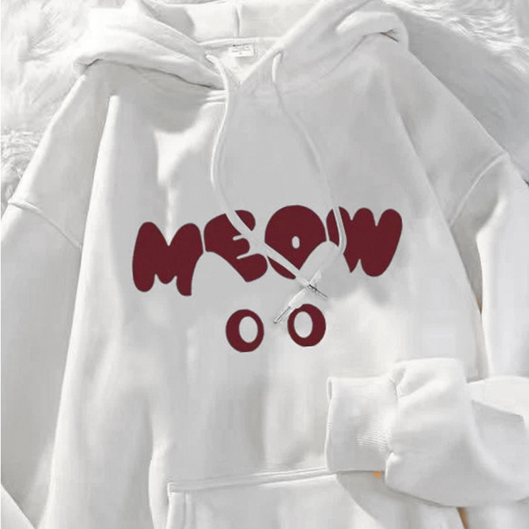 Moletom Canguru Com Capuz Unissex Estampado Gatinho Gato Meow Cat Lover Flanelado Blusa Moletom