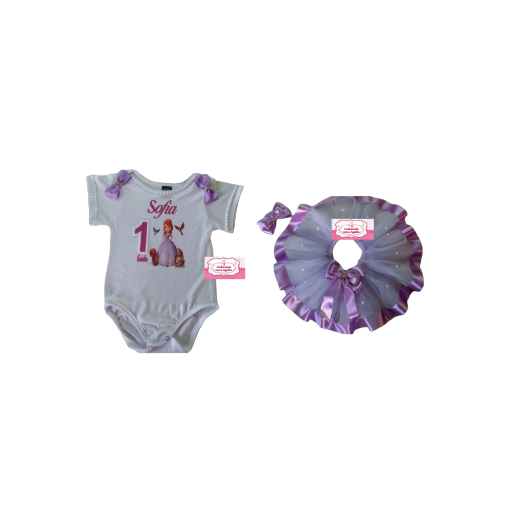 Roupinha Infantil Fantasia Da Princesa Sofia tutu Lilás