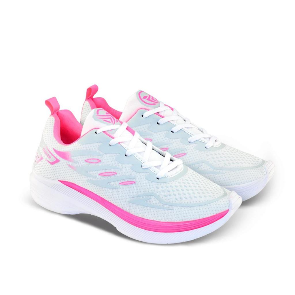 TENIS FEMININO CORRIDA CAMINHADA TREINO LEVE FREEDOM BRANCO PINK LANCAMENTO