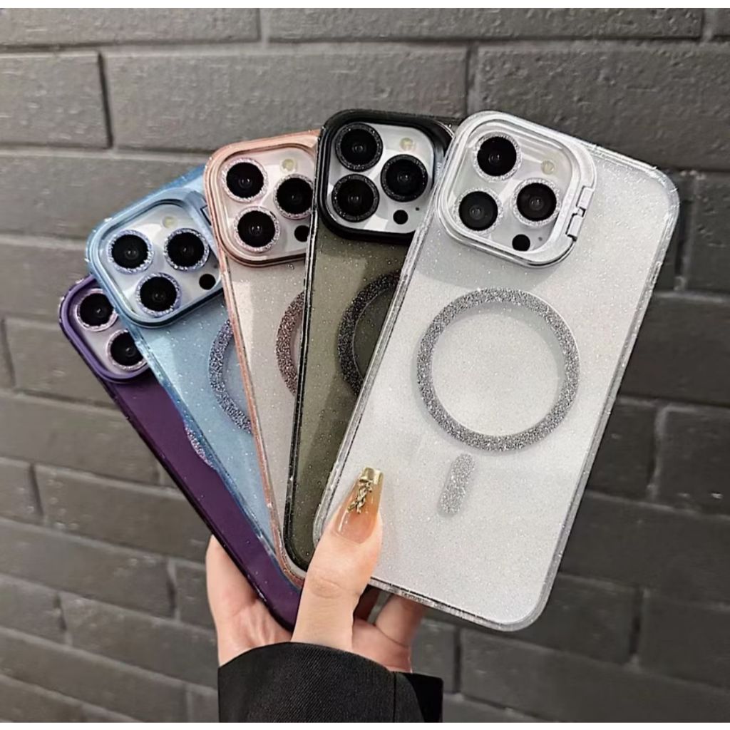 CAPA DE LUXO MAGNETICA COM BRILHO GLITTER  SUPORTE PARA CELULAR PARA IPHONE 11/12/13/14/15/16 em Oferta na Shopee