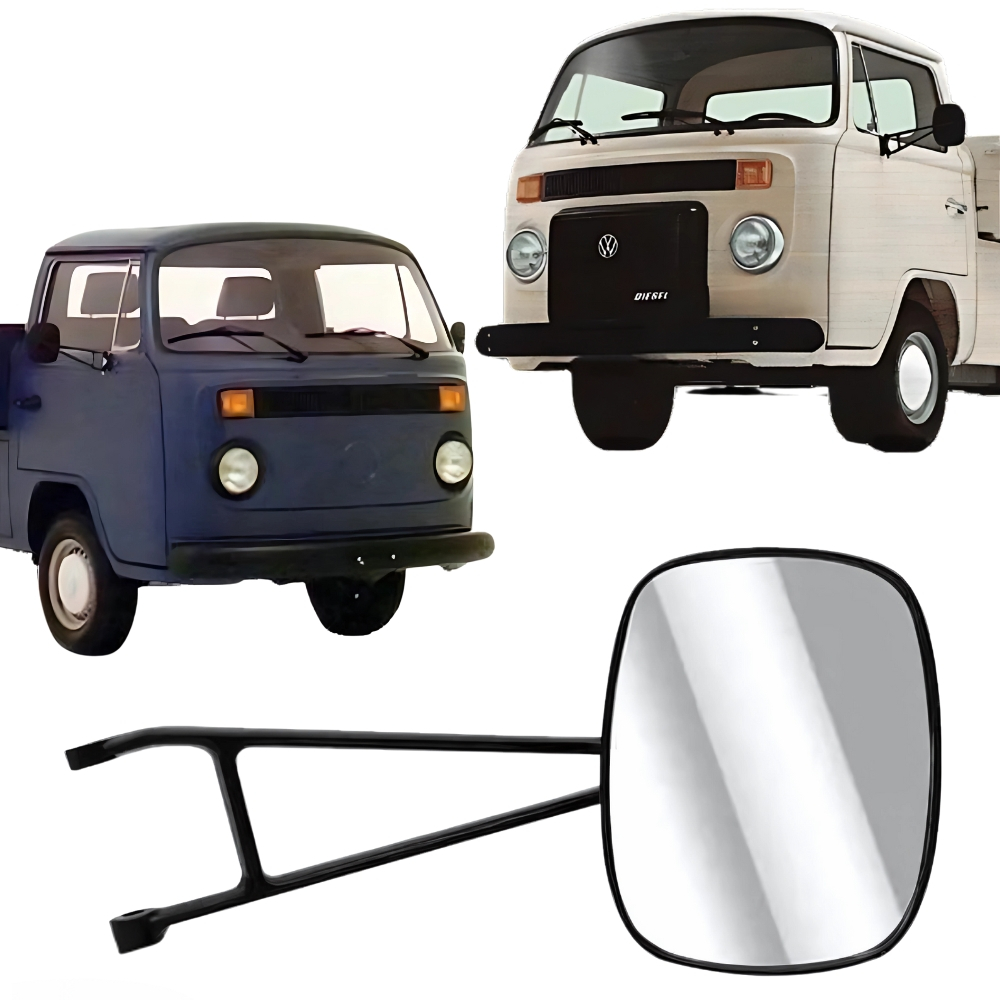 Retrovisor Vw Kombi Pick-up 1977 78 79 80 81 82 83 84 85 86 87 88 89 90 91 92 93 94 95 96 97 98 99 00 01 2002 C/ Braço