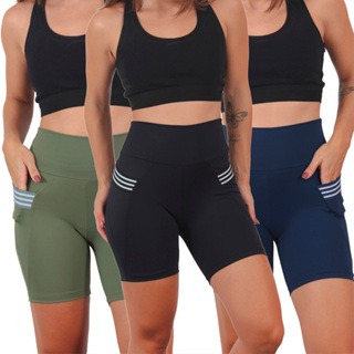 Kit 3 Bermudas Feminina Com Bolsos Suplex Poliamida Geladinho em Oferta na Shopee