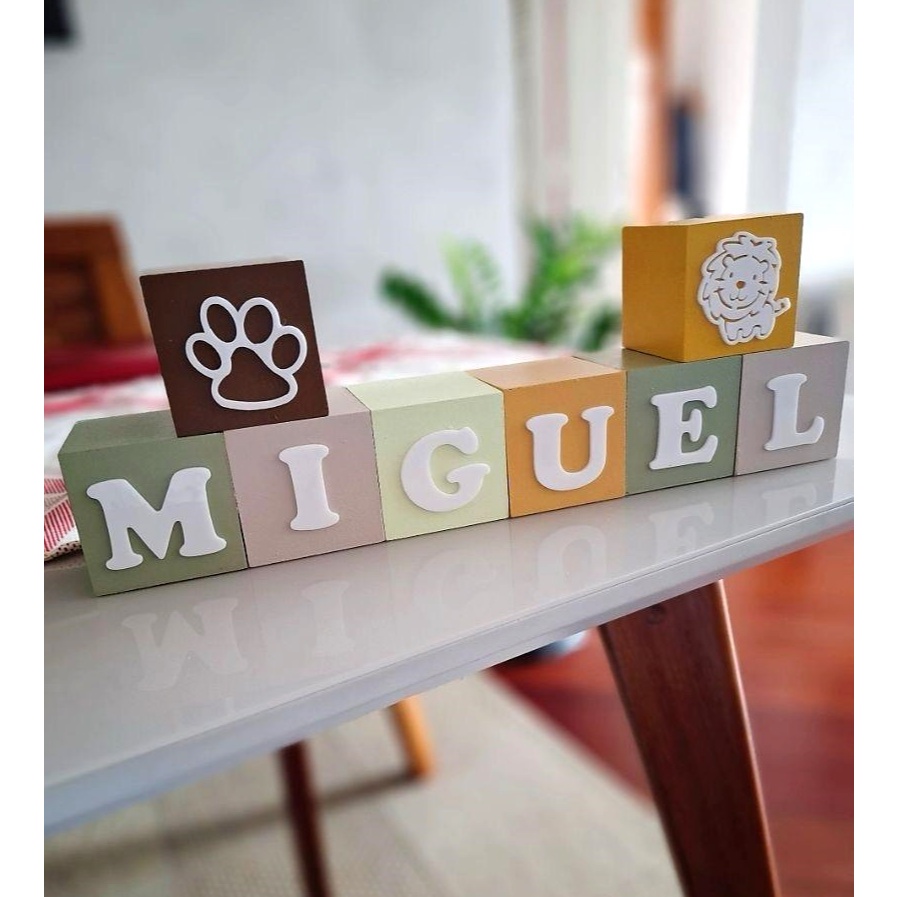 Cubos Dado com Nome Quarto Bebê 6x6cm Decoração Infantil Decorativo