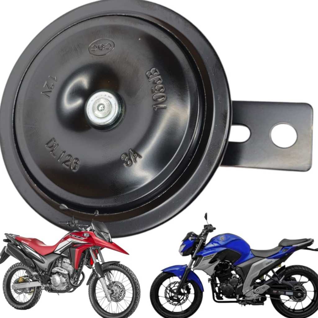 Buzina Moto 12v Honda Cb 300 Cbx Twister 250 Xre 300 Yamaha Fazer 250