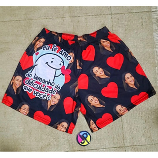 SHORT PERSONALIZADO DIA DOS NAMORADOS COM FOTO em Oferta na Shopee