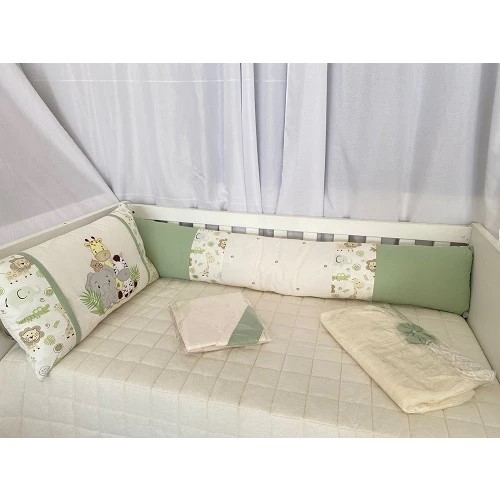 Kit Berço Americano Coleção Baby Safari 9 Peças Verde Erva Doce