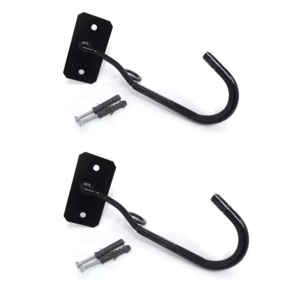 Par Tubo Cross Gancho Para Pendurar Bike Parede Vertical Suporte Bike Preto